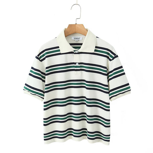 The Classic — Retro Stripe Cotton Polo