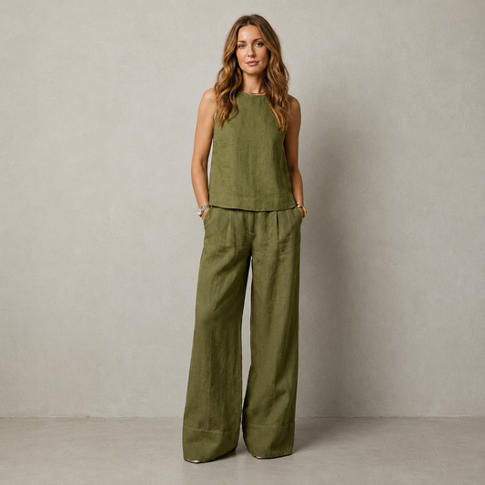 The Santorini — Relaxed Wide-Leg Two-Piece Set